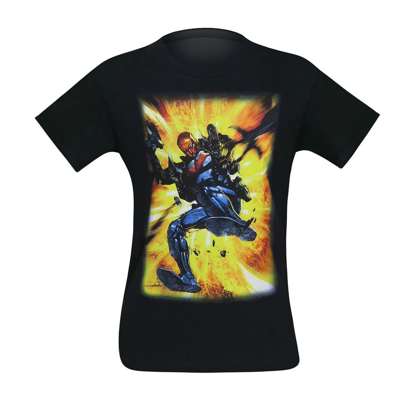 Red Hood Jason Todd Action Shot Men's T-Shirt, Black