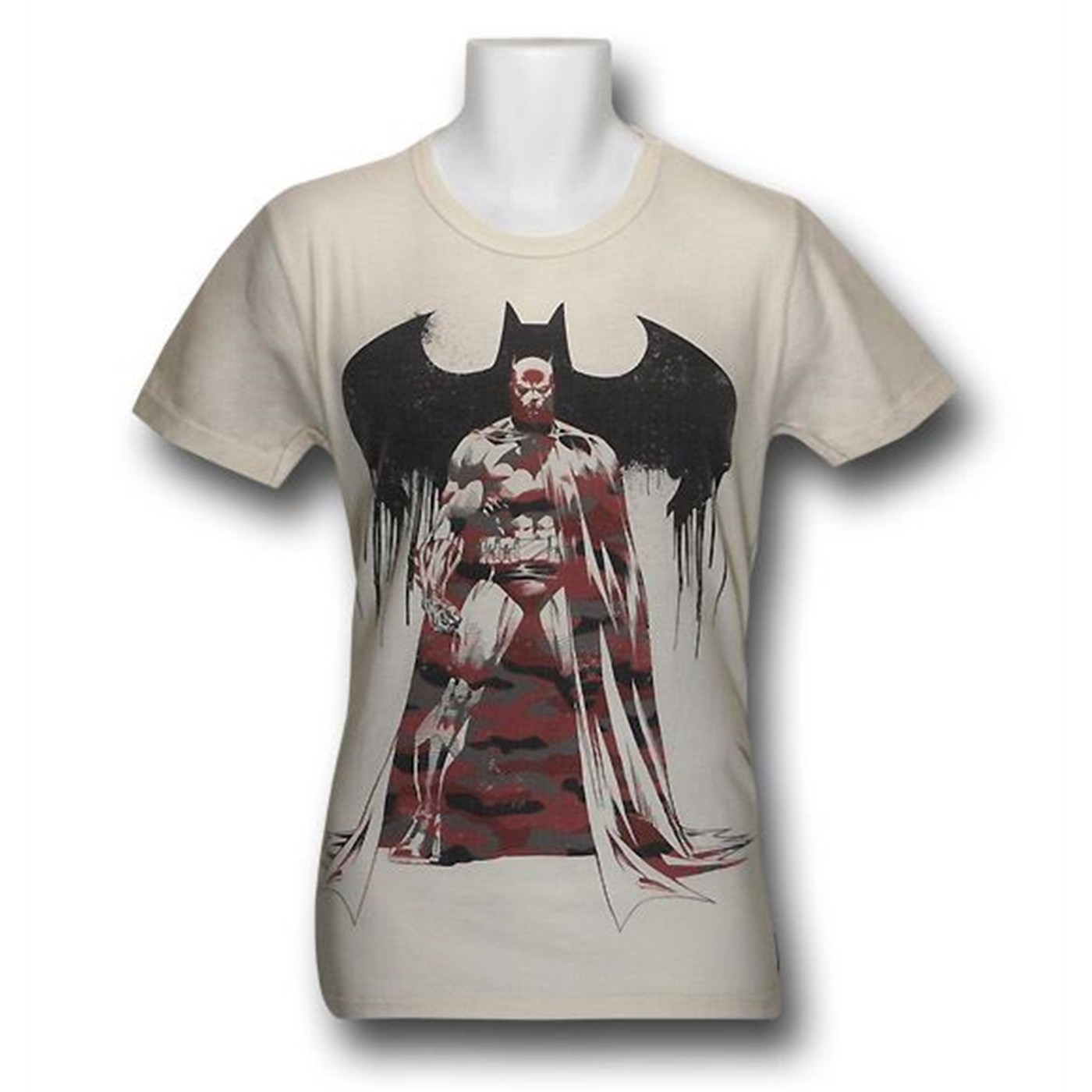 Batman Standing Red Cammo Trunk T-Shirt, White