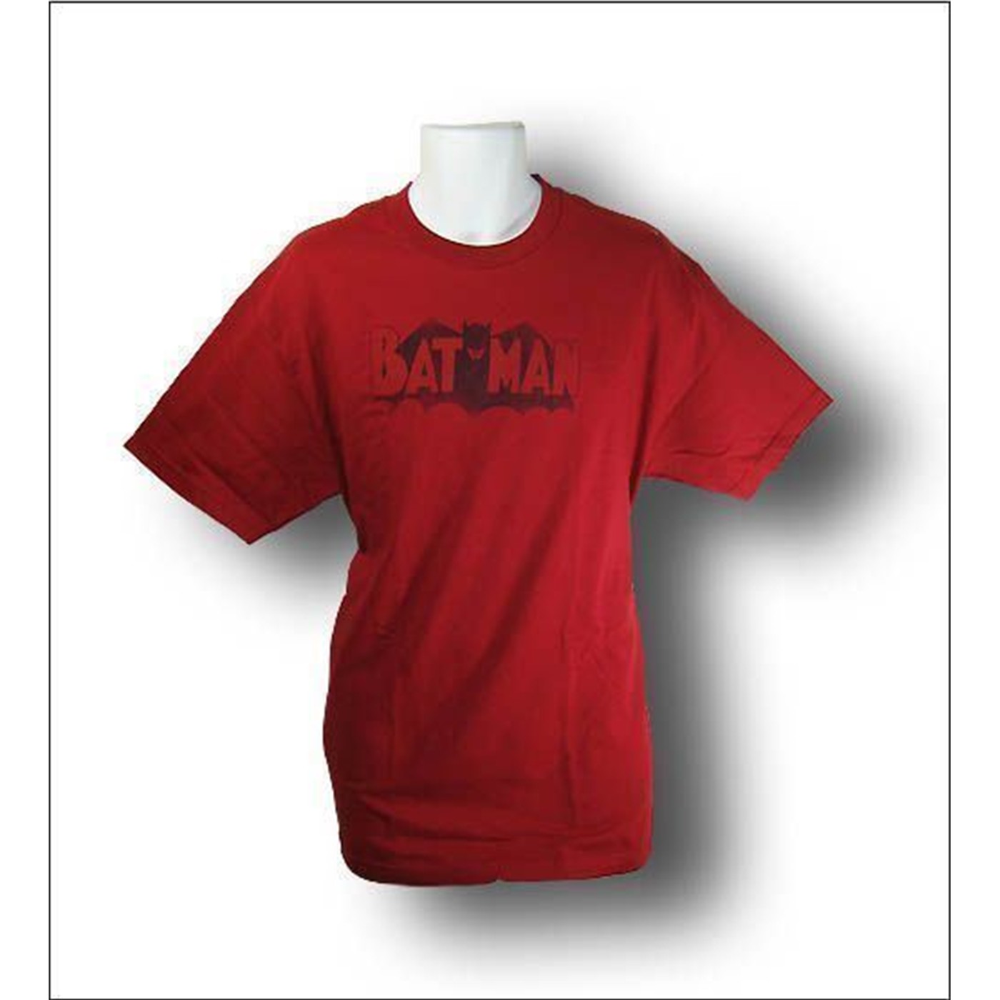 Batman Red Distressed Logo T-Shirt