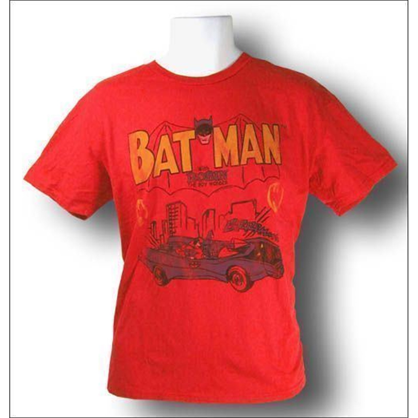 Batman & Robin Batmobile T-Shirt by Junk Food, Red