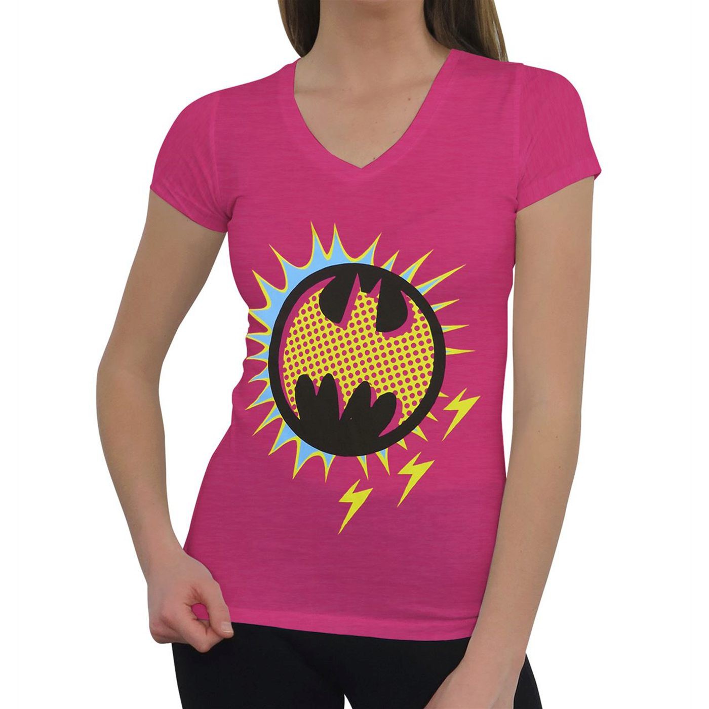 Batman Retro Symbol Women's T-Shirt, Pink
