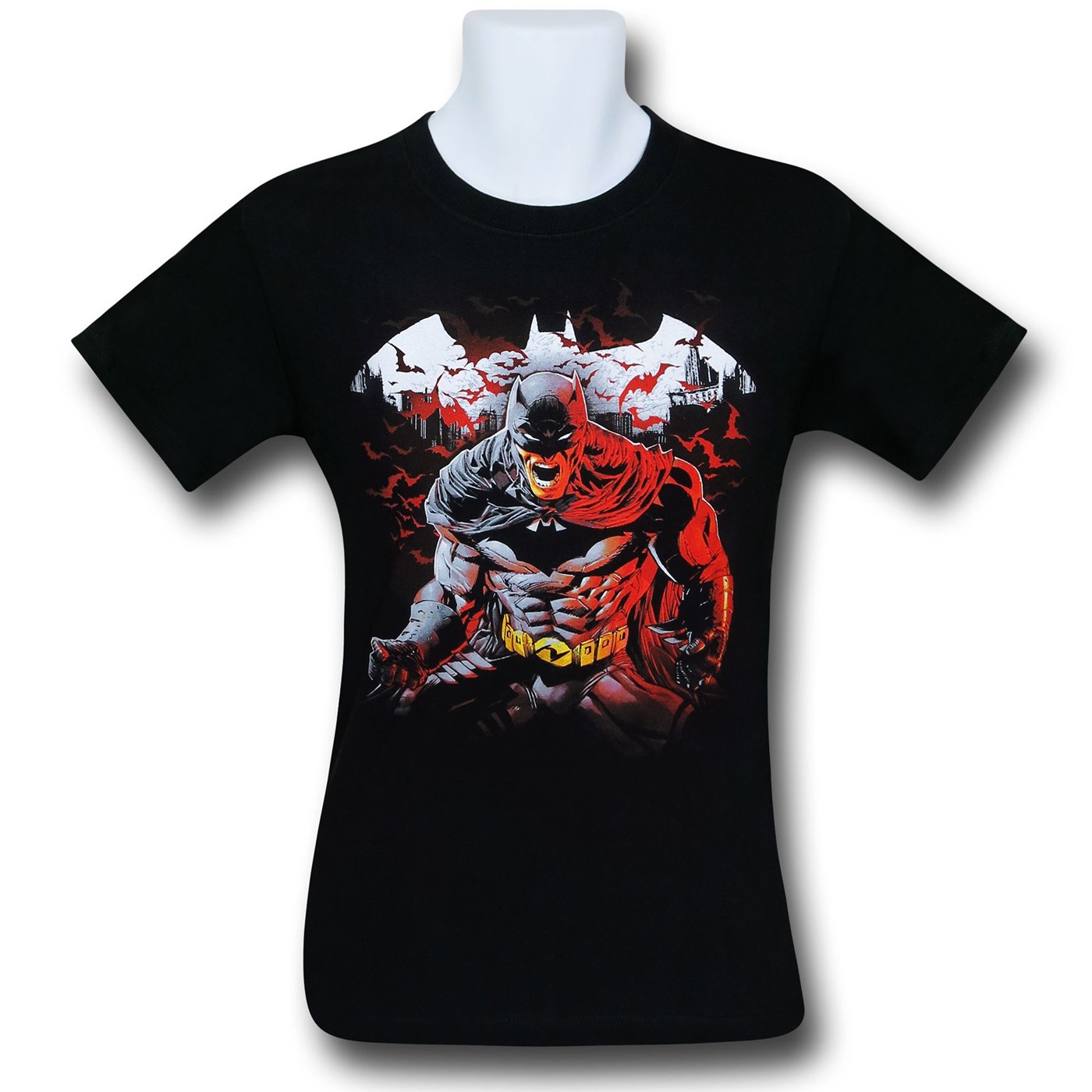 Batman Raging Bat T-Shirt, Black