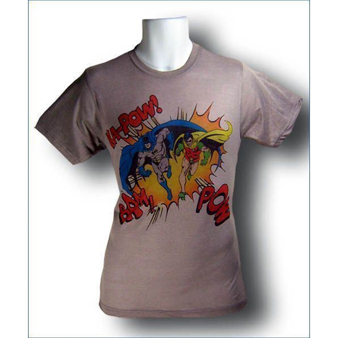 Batman & Robin Ka-Pow Photosheer T-Shirt, Grey