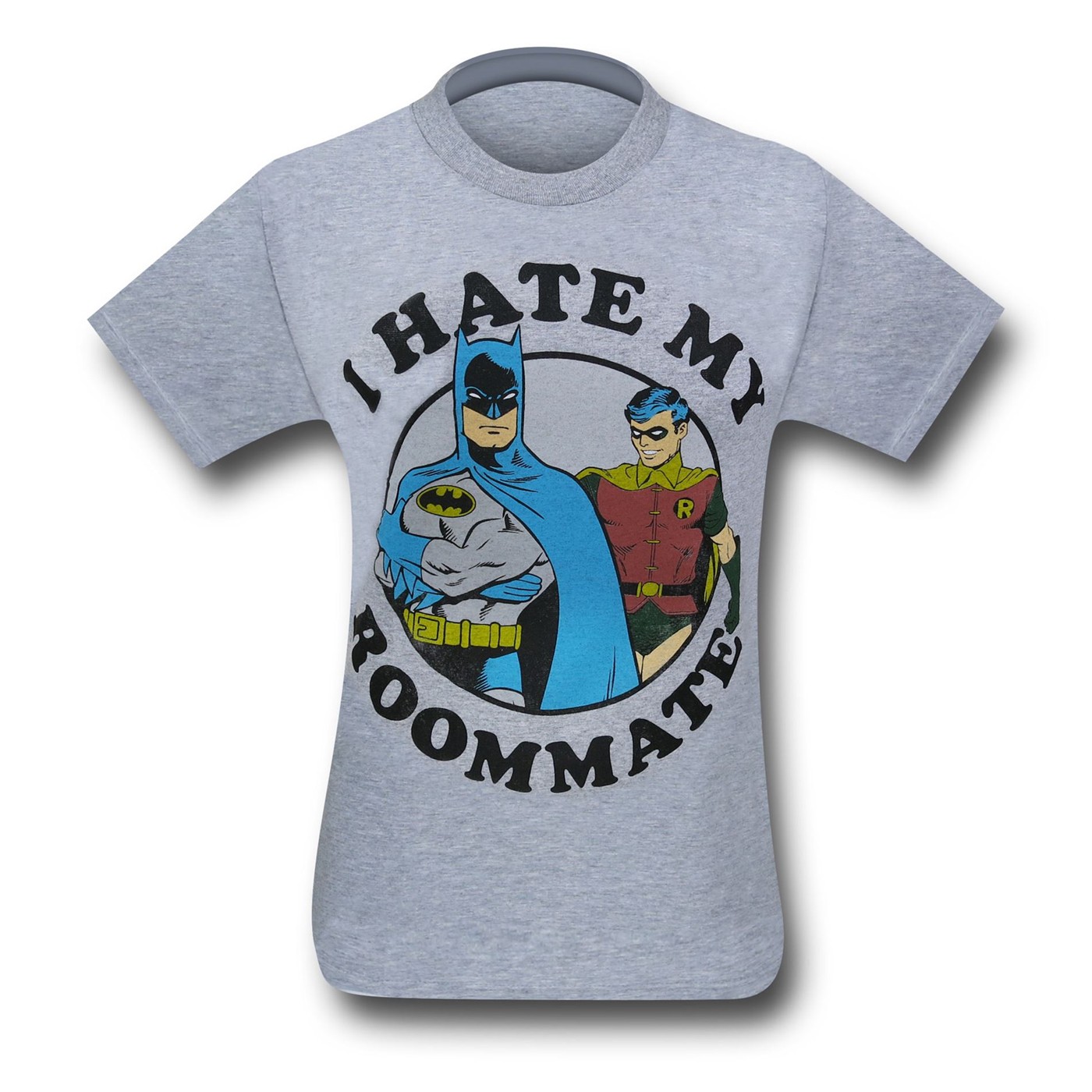 Batman Hates His Roommate T-Shirt, Grey