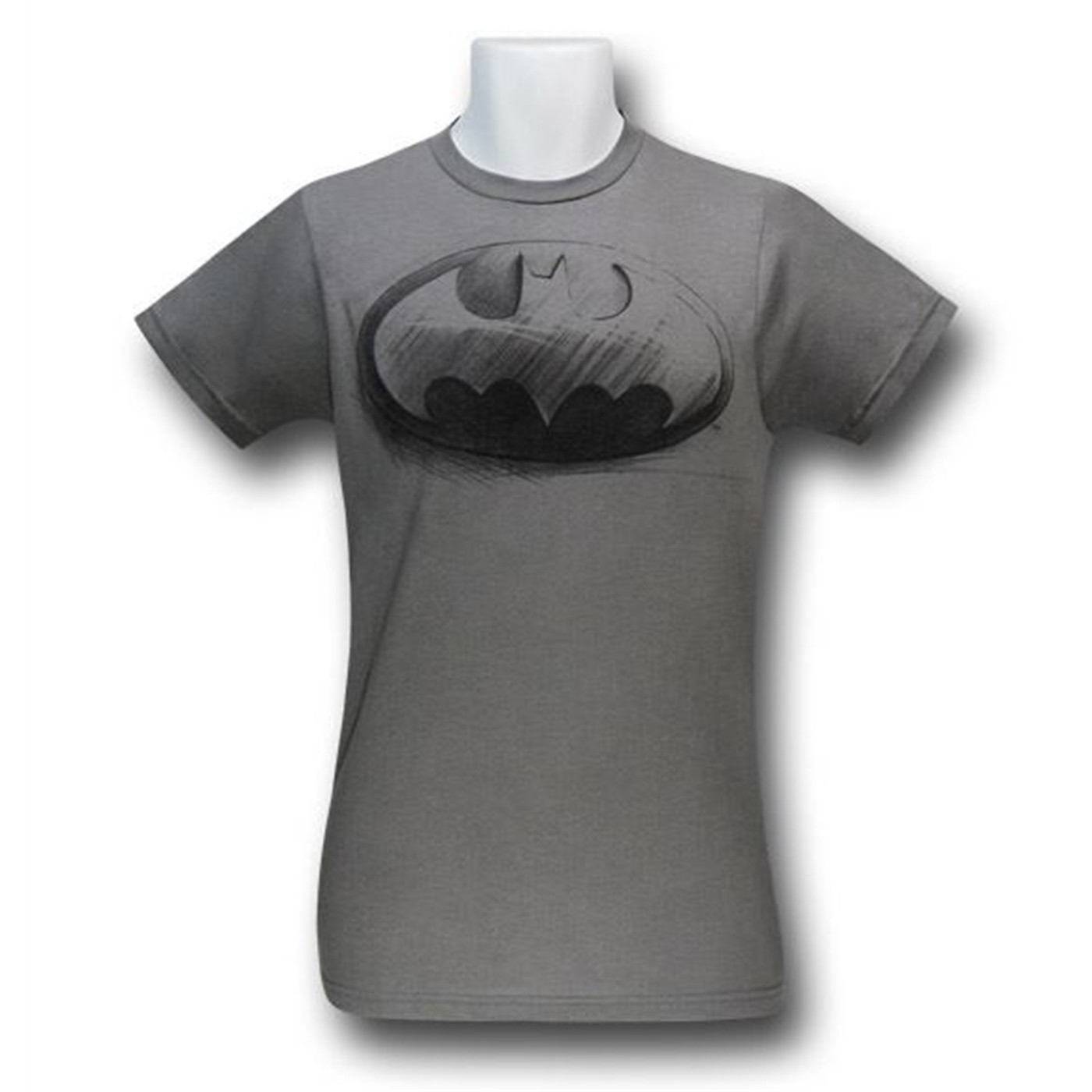 Batman Sketch Symbol Grey T-Shirt, Grey