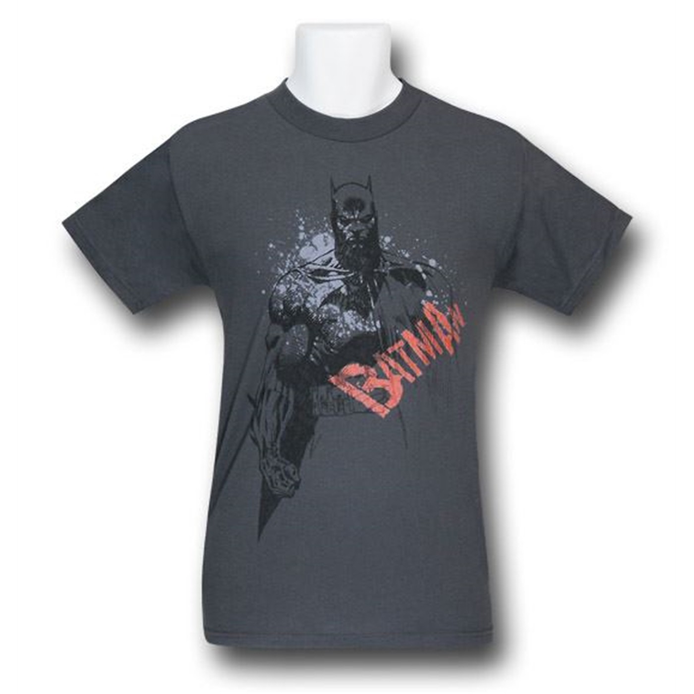 Batman T-Shirt Red Logo Sketch, Black