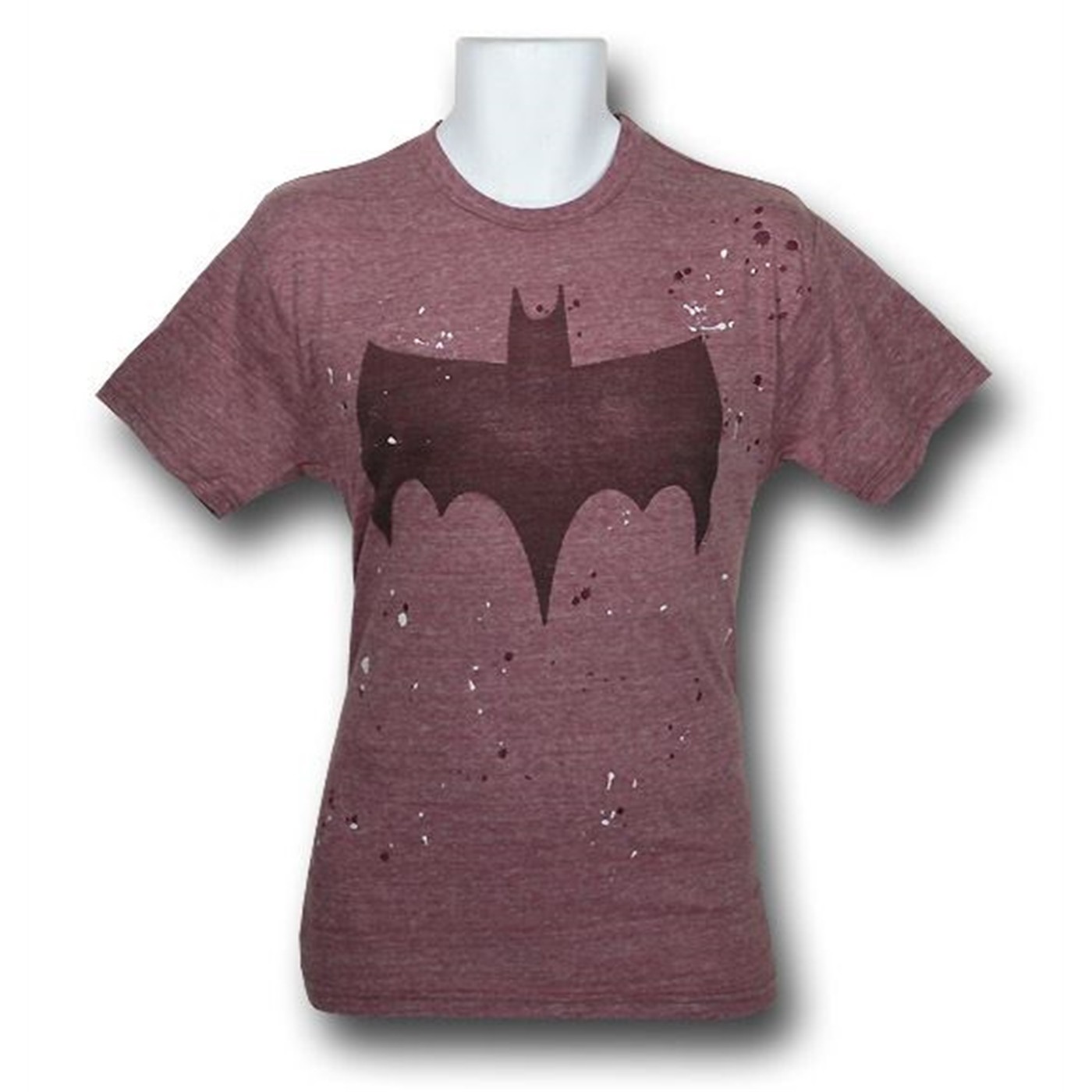 Batman Splatter Triblend Junk Food T-Shirt, Red