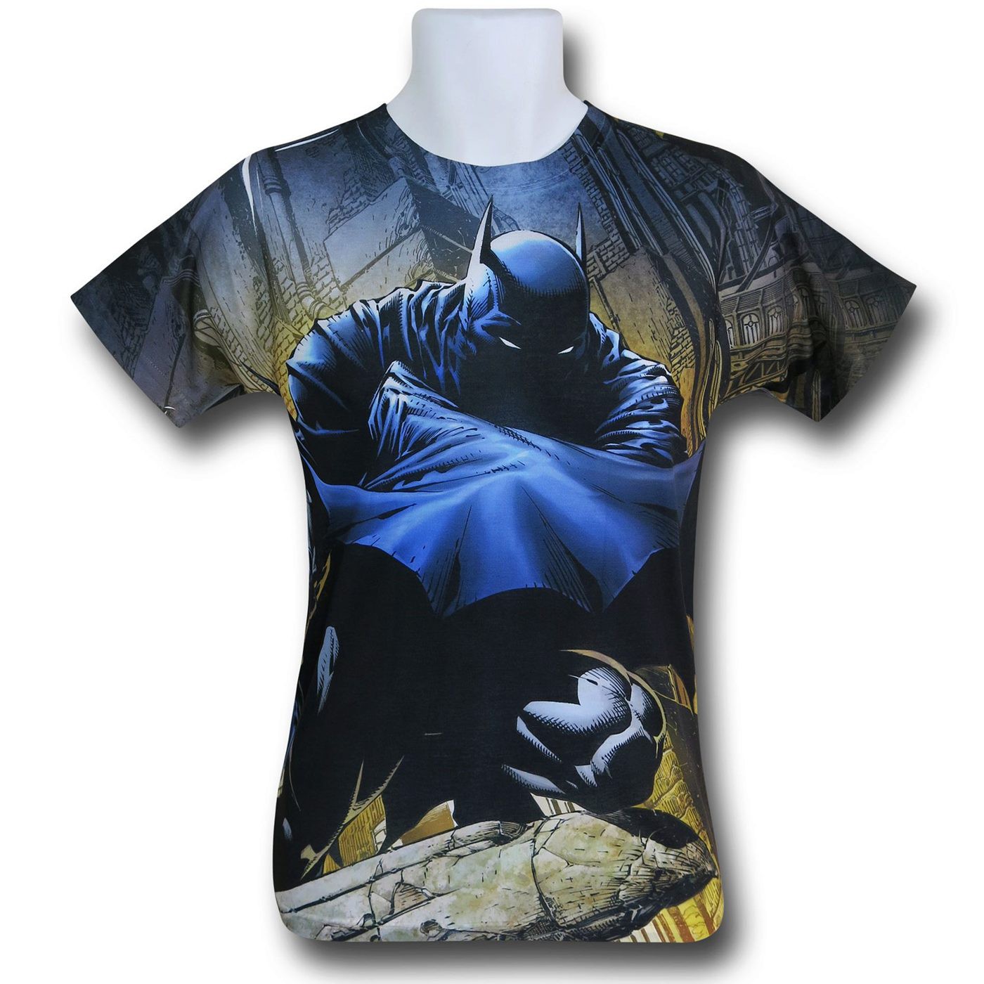 Batman Shadowed Cowl Sublimated T-Shirt, Black