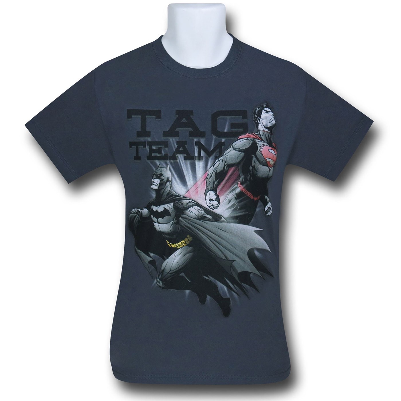 Batman Superman Tag Team T-Shirt, Grey