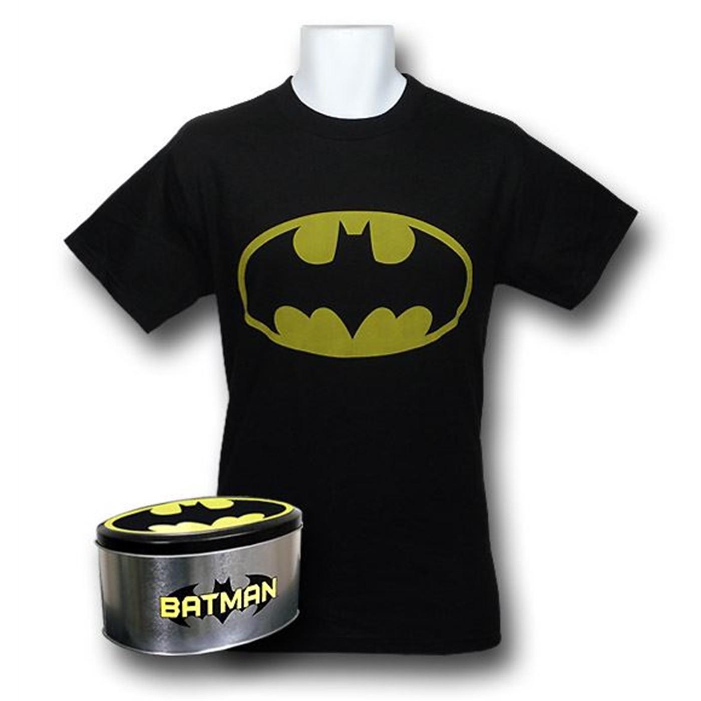 Batman Symbol T-Shirt In A Tin, Black