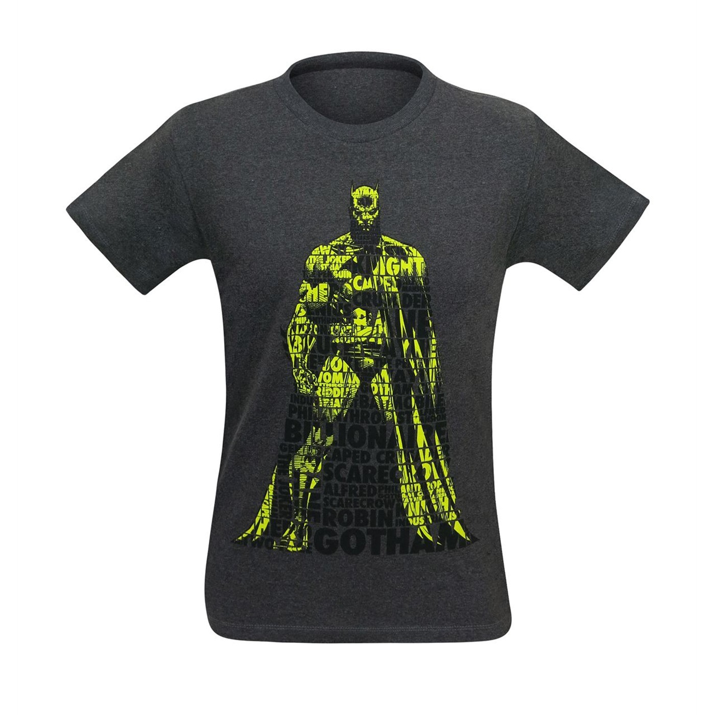 Batman Text Stance Men's T-Shirt, Grey