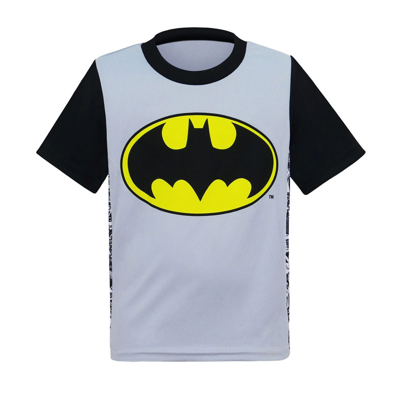 Batman Symbol Two-Tone Kids T-Shirt, Black