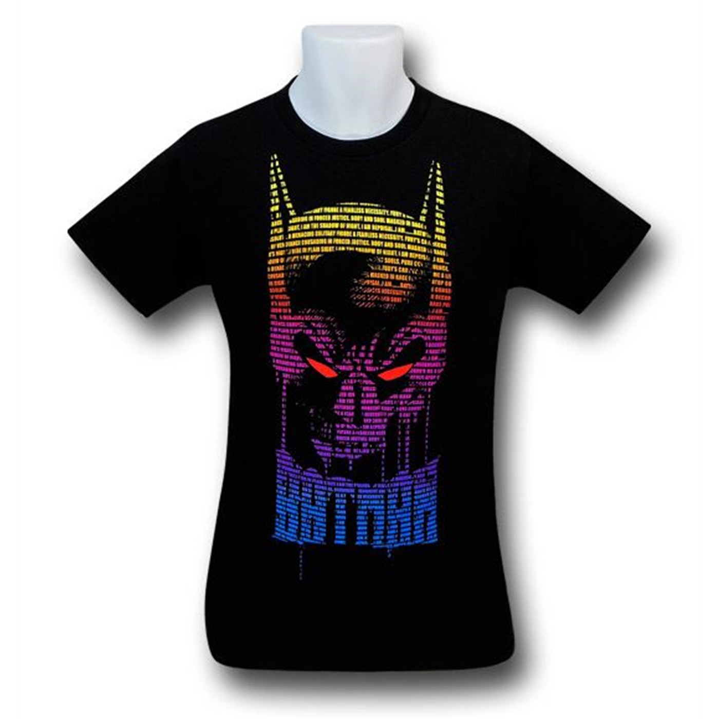 Batman Typeface Cowl Black T-Shirt, Black