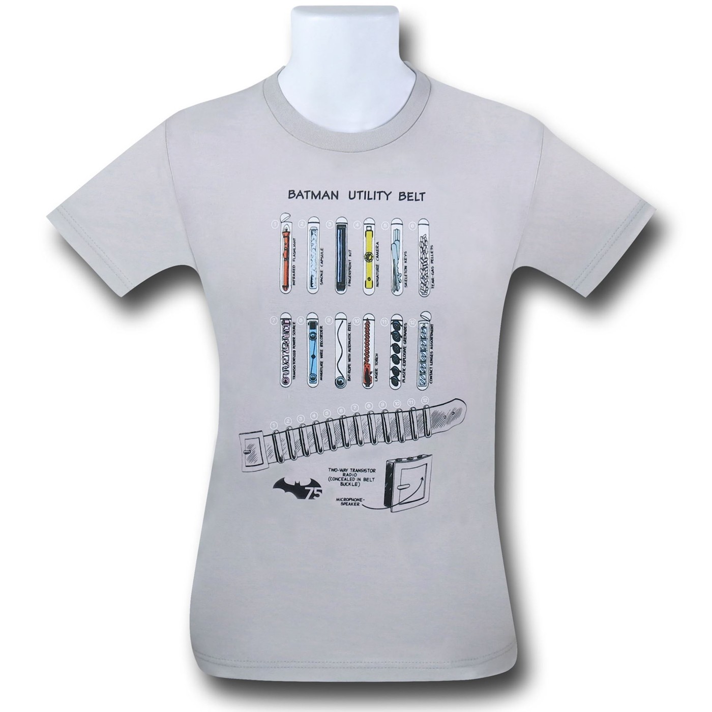 Batman Utility Belt T-Shirt, Grey