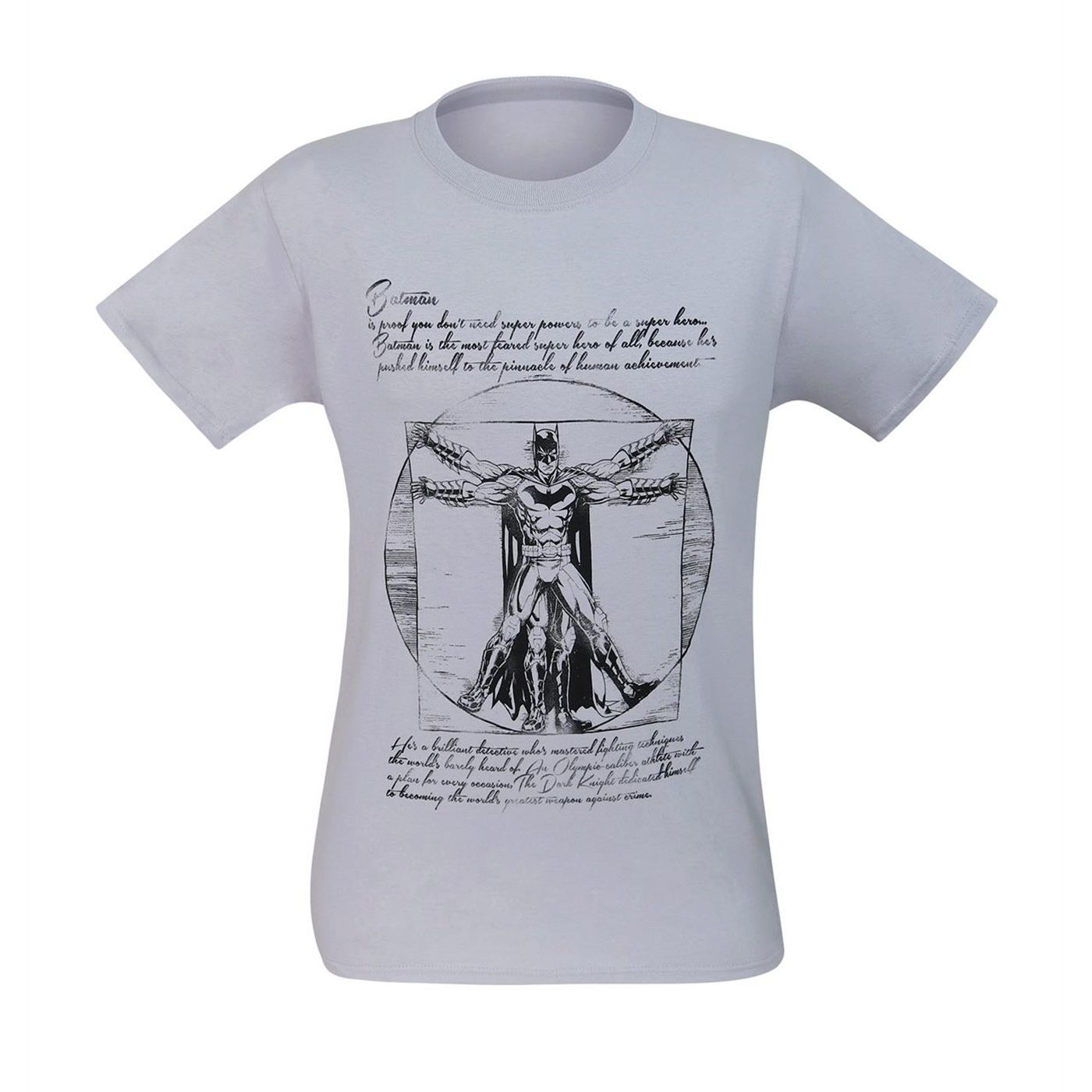 Batman Vitruvian Man Men's T-Shirt, Grey