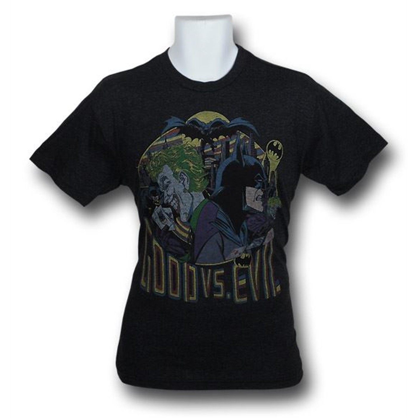Batman vs Joker Junk Food Triblend T-Shirt, Grey