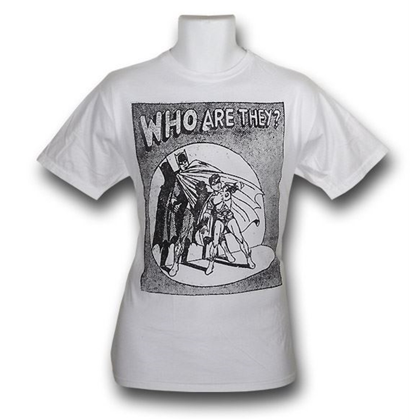 Batman Who Are They Junk Food T-Shirt, White