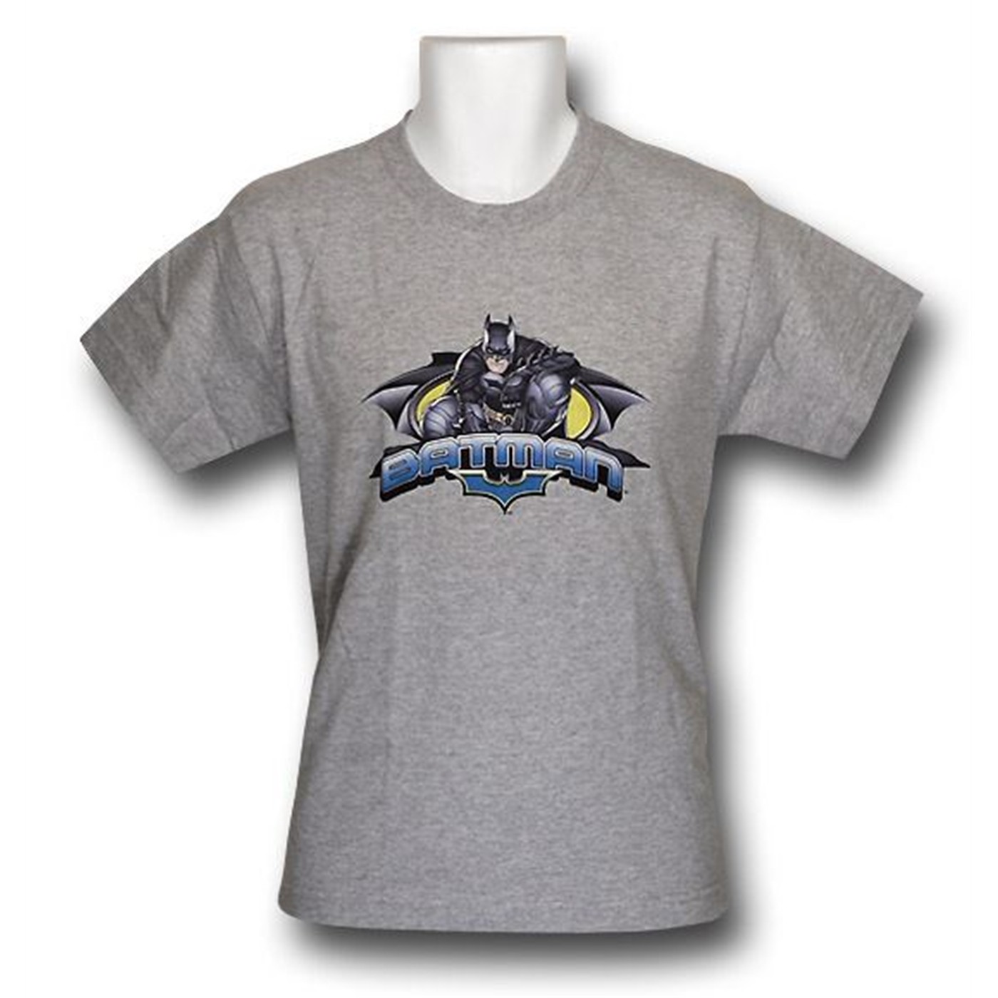 Batman Dark Knight Kids/Youth T-Shirt Crouched Knight, Grey