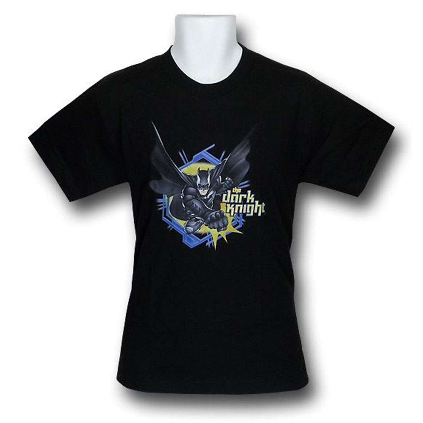 Batman Dark Knight Kids/Youth T-Shirt Hexagon Bat-Punch, Black