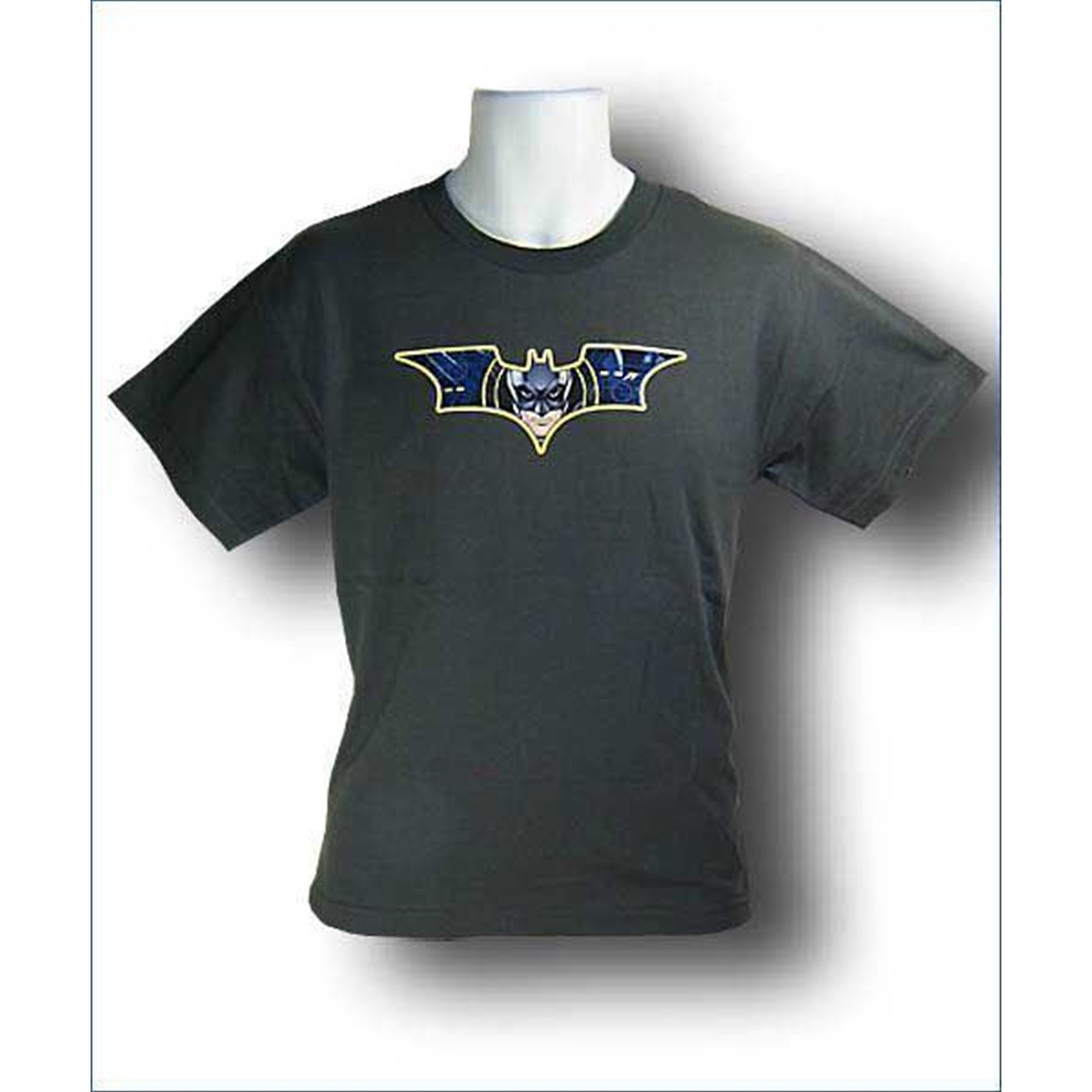 Batman Dark Knight Kids/Youth T-Shirt Watching Bat, Grey