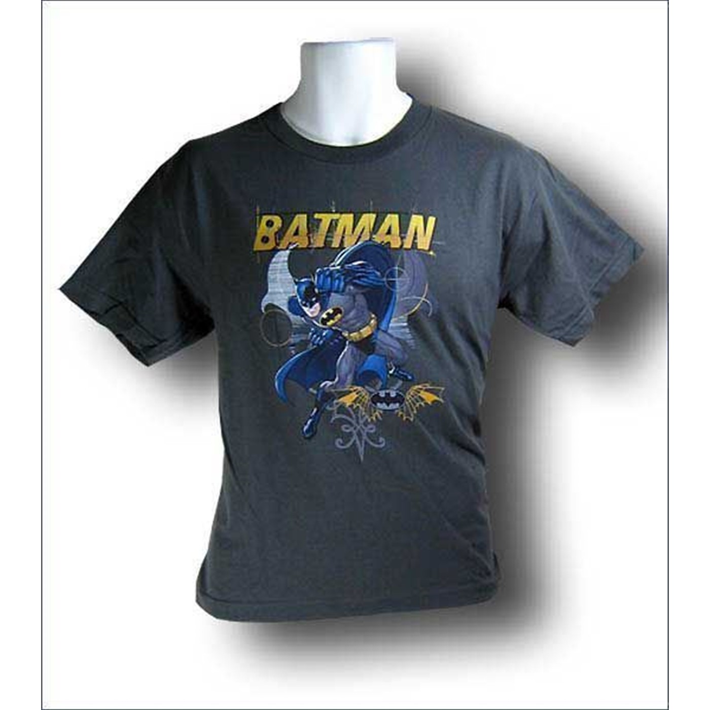 Batman Youth Kids T-Shirt Urban Gothic, Grey