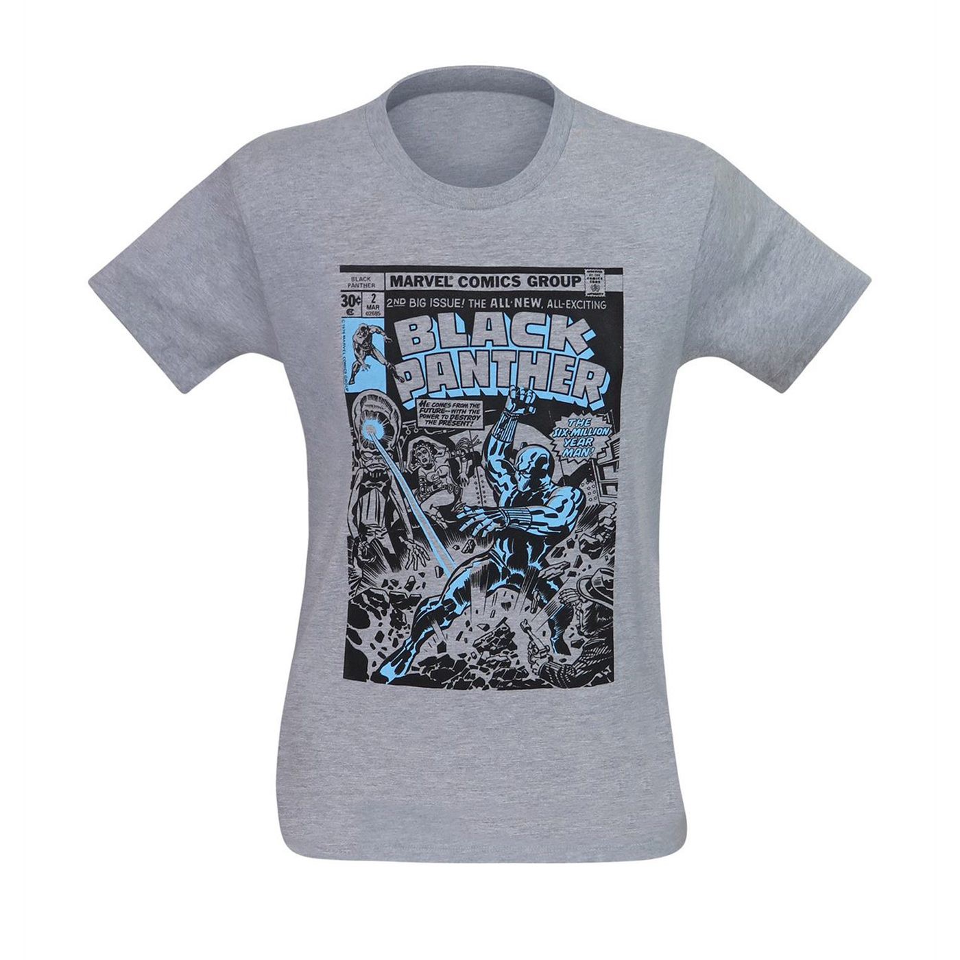 Black Panther Comic Cover Men's T-Shirt, Grey