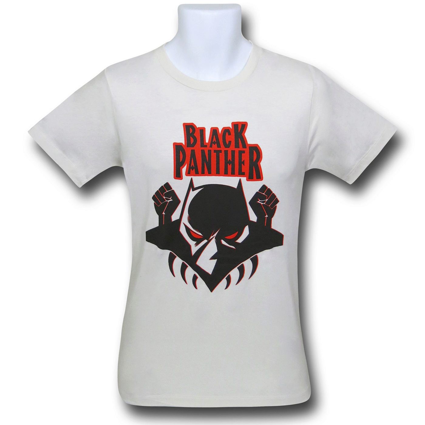 Black Panther Logo on Cream 30 Single T-Shirt, White
