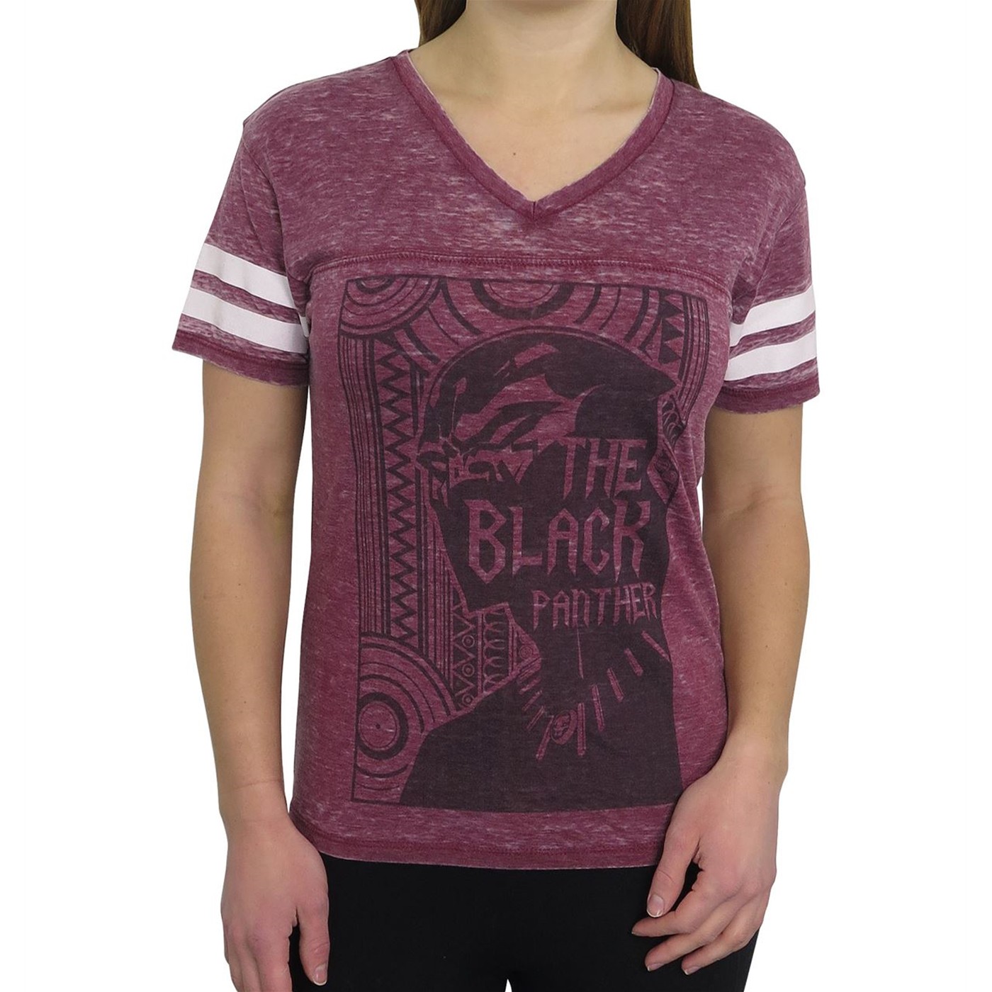 Black Panther Movie Profile Women's Football T-Shirt, Red