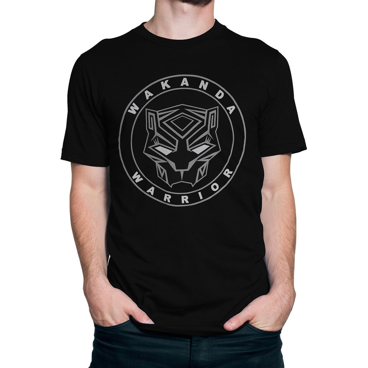 Black Panther Movie Wakanda Warrior Men's T-Shirt, Black