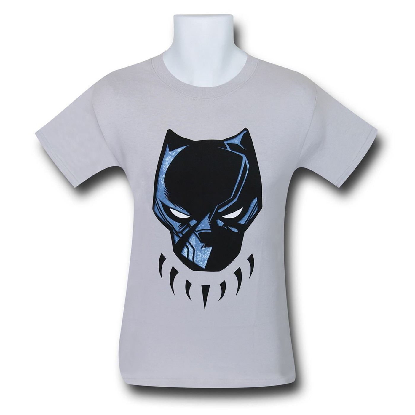 Black Panther Silver Logo Men's T-Shirt, White