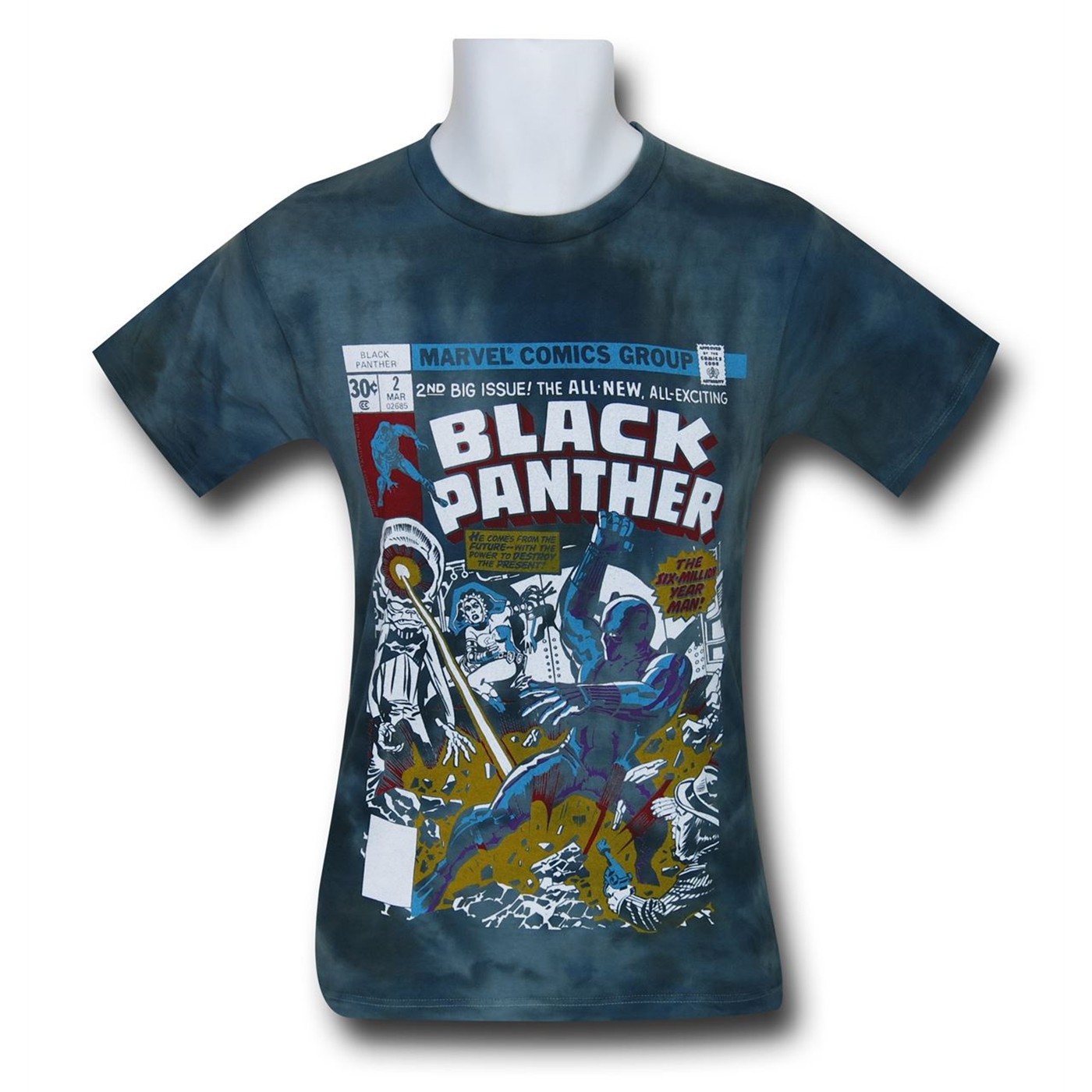 Black Panther Tie Dye Comic Cover Men's T-Shirt, Black