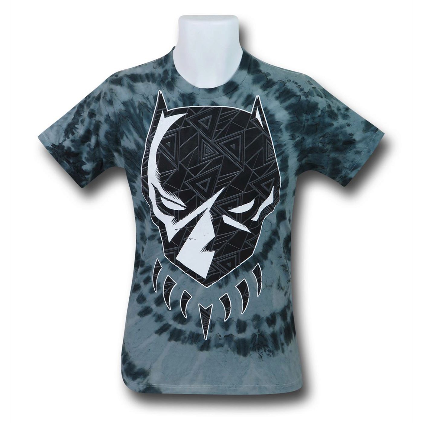 Black Panther Tribal Head Tie-Dye Men's T-Shirt, Multi-Color