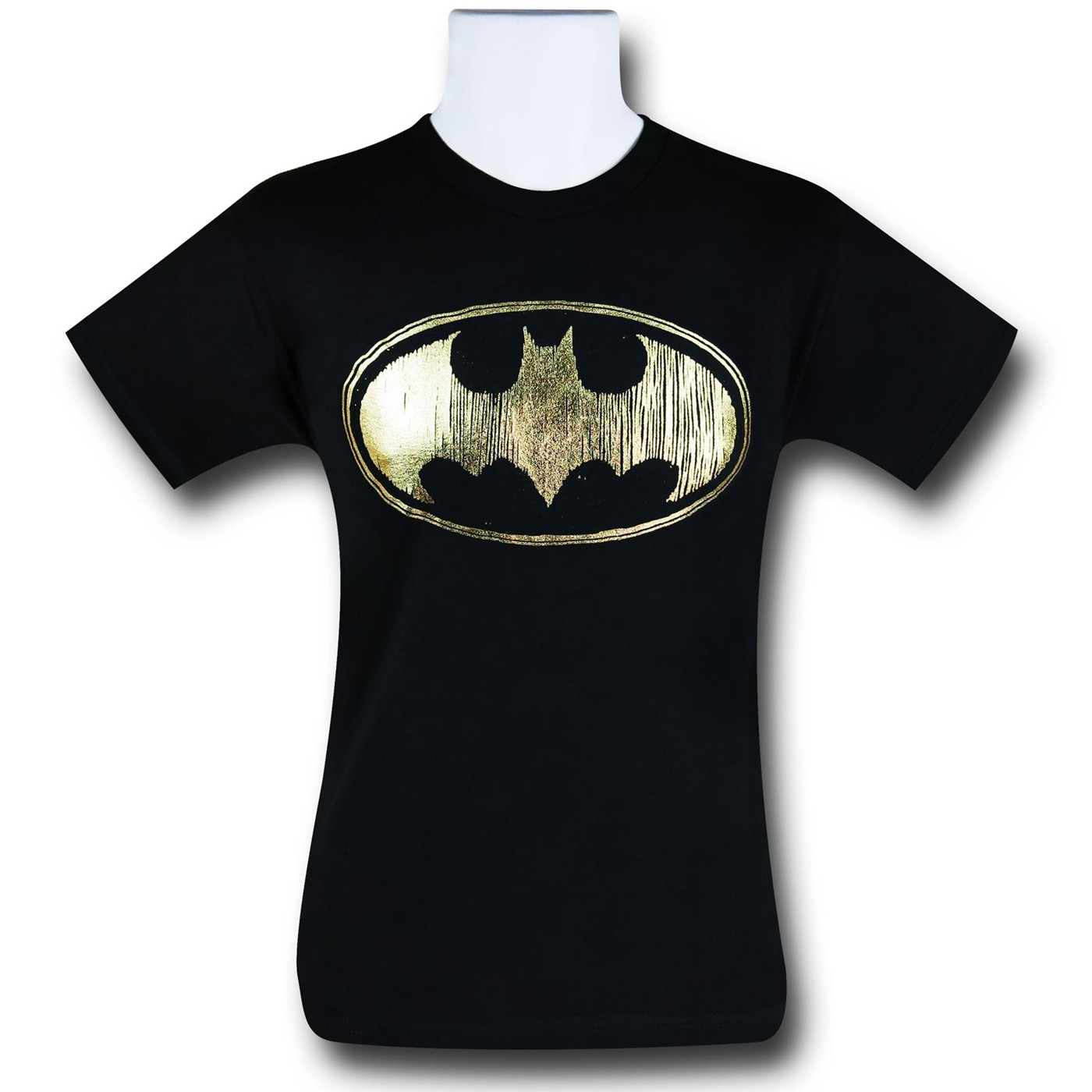 Batman Black Gold Symbol 30 Single T-Shirt, Black