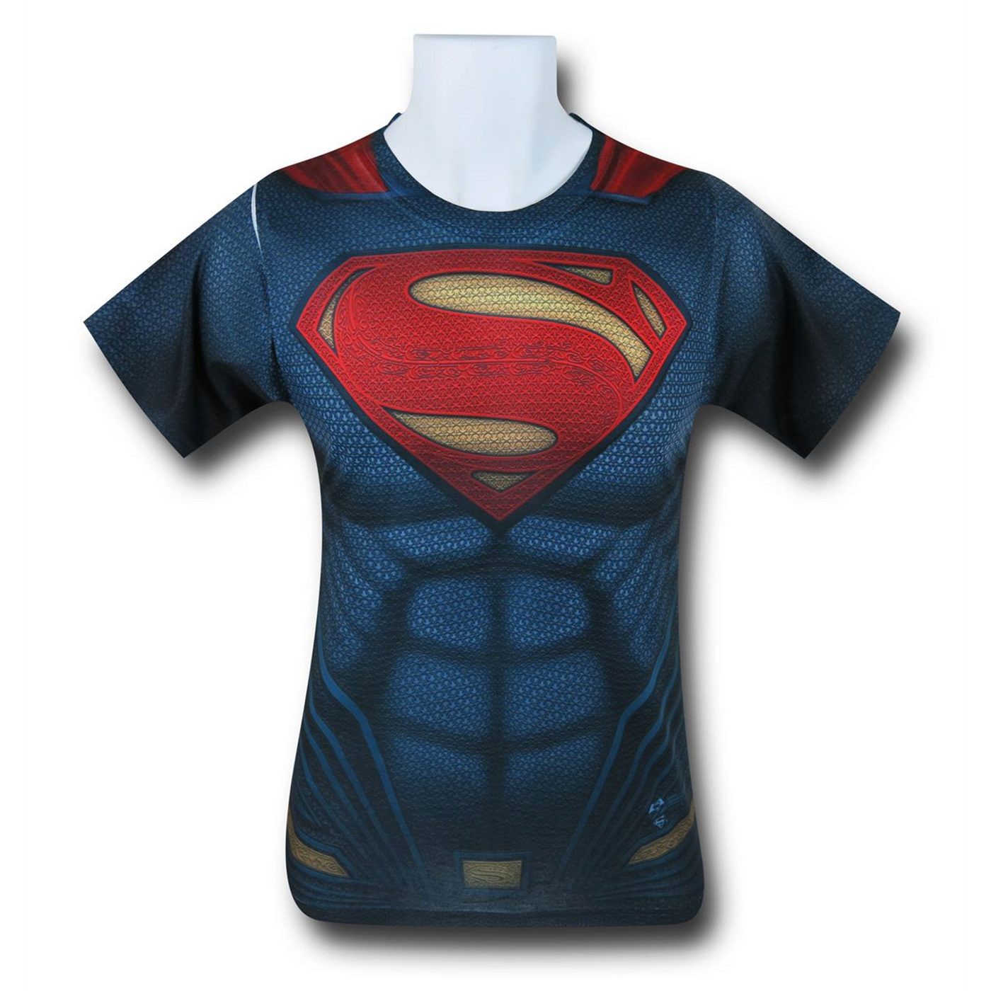 Batman Vs Superman Superman Sublimated Costume T-Shirt, Blue