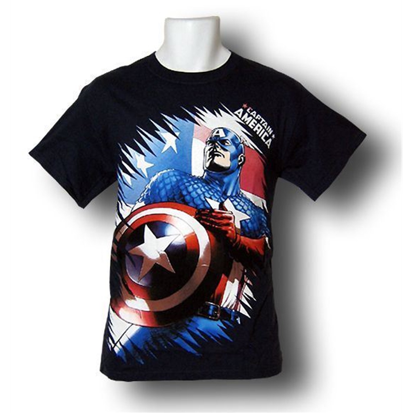 Captain America with Old Glory T-Shirt, Blue