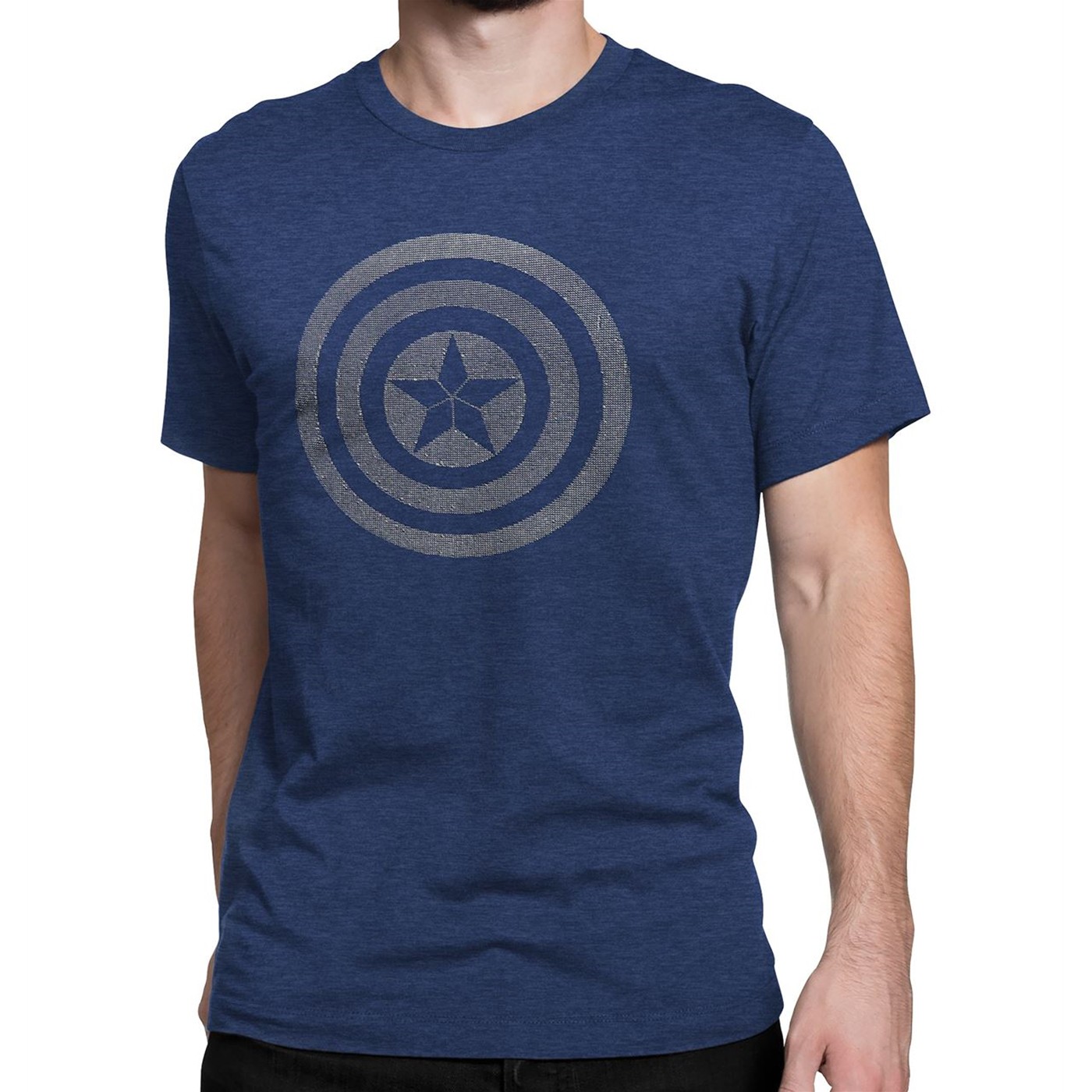 Captain America Civil War 3D Gradient Shield T-Shirt, Blue