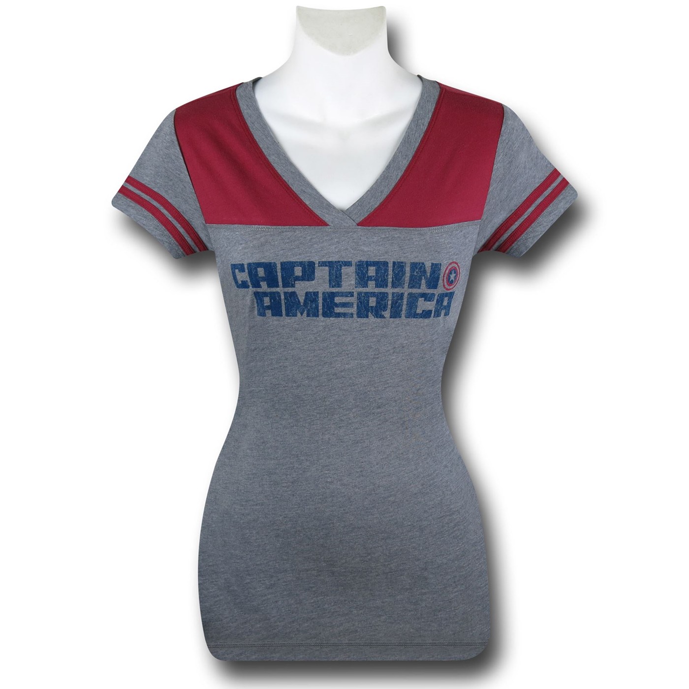 Captain America 41 Logo Women's Jersey T-Shirt, Grey