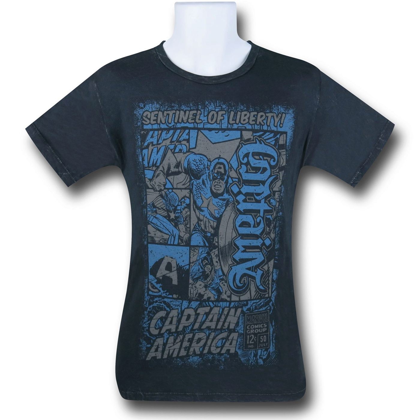 Captain America Red Chapter Ambigram T-Shirt, Black