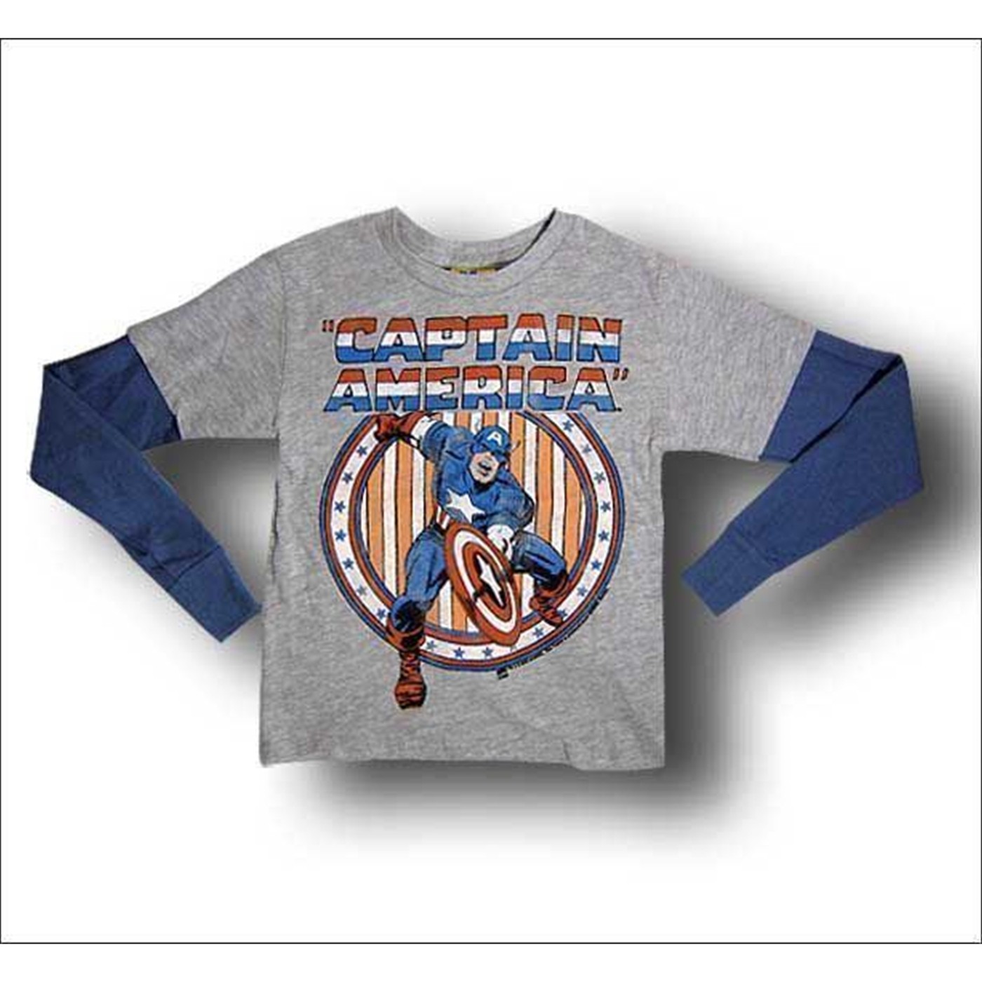 Captain America Classic Juvenile T-Shirt by Junk Food, Grey