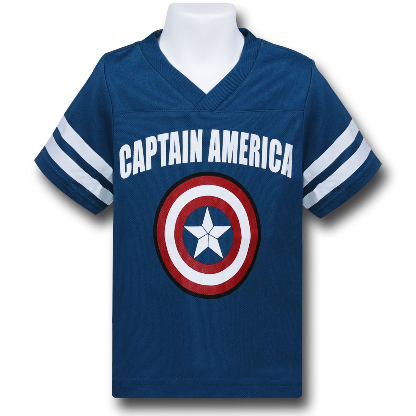 Captain America Shield Athletic Mesh Kids T-Shirt, Blue