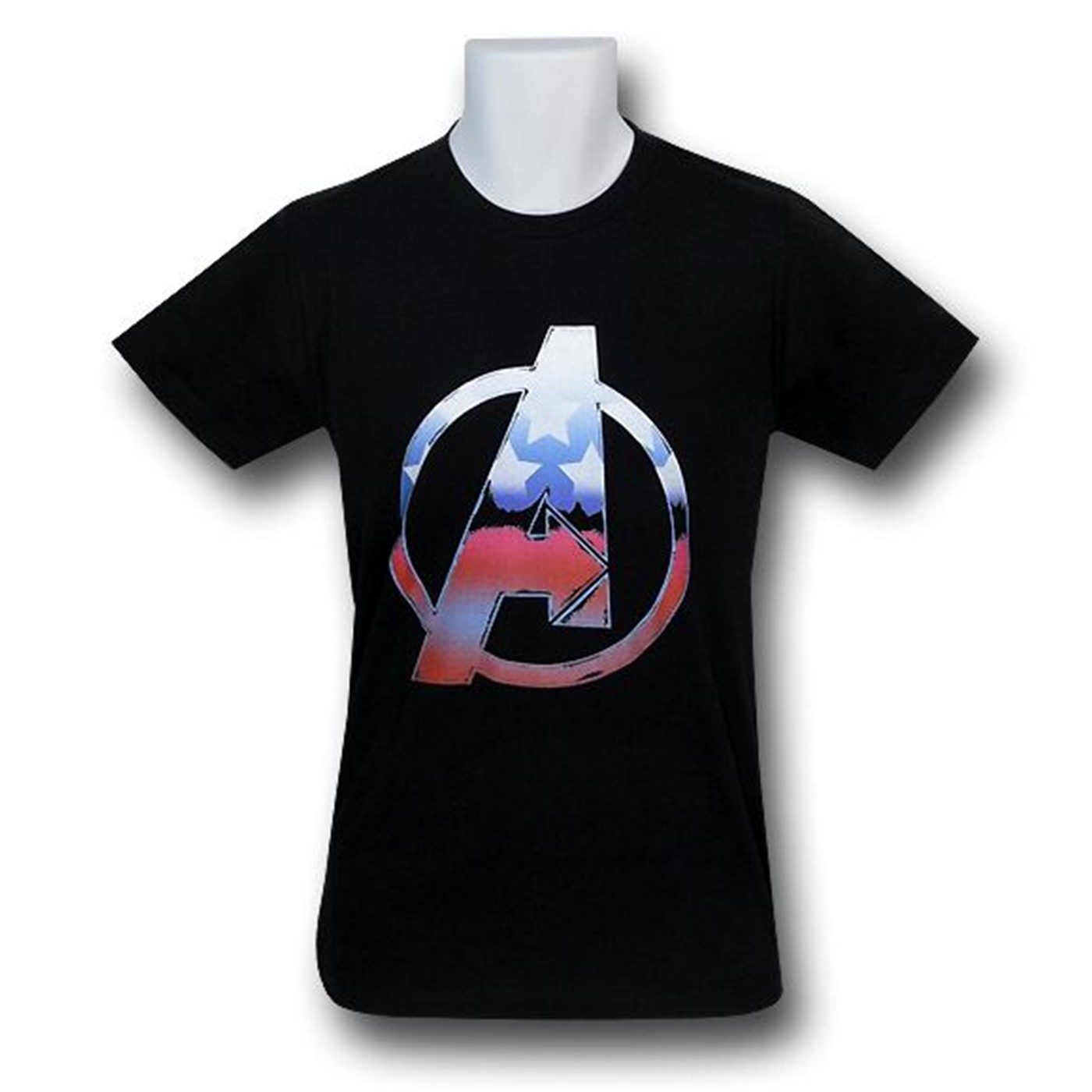 Avengers Captain America Symbol 30 Single T-Shirt, Black