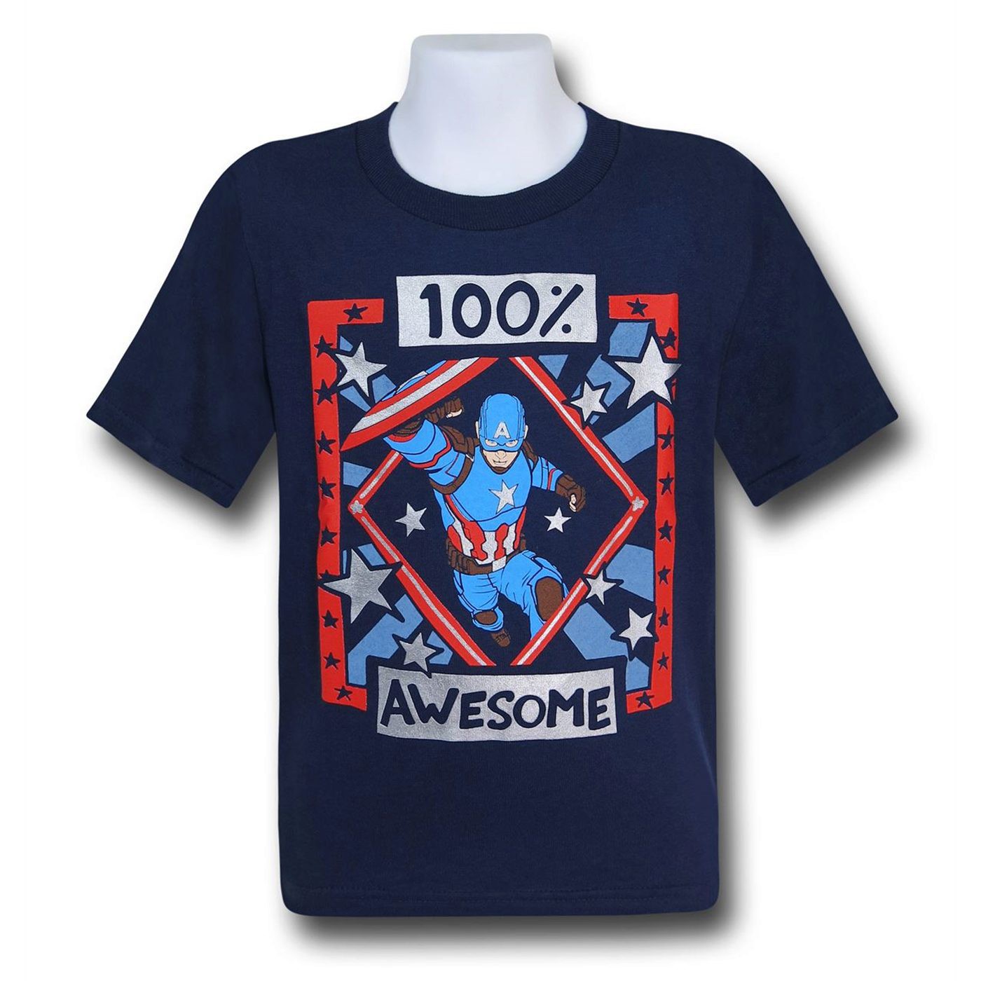 Captain America Awesome Kids T-Shirt, Blue