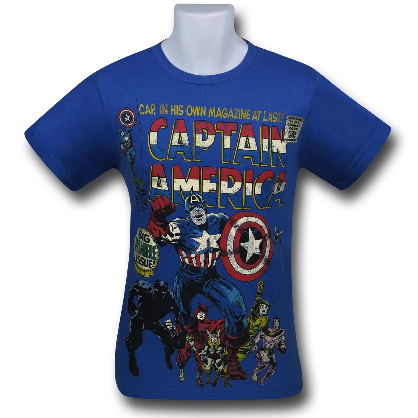 Captain America Big Premiere Blue T-Shirt, Blue