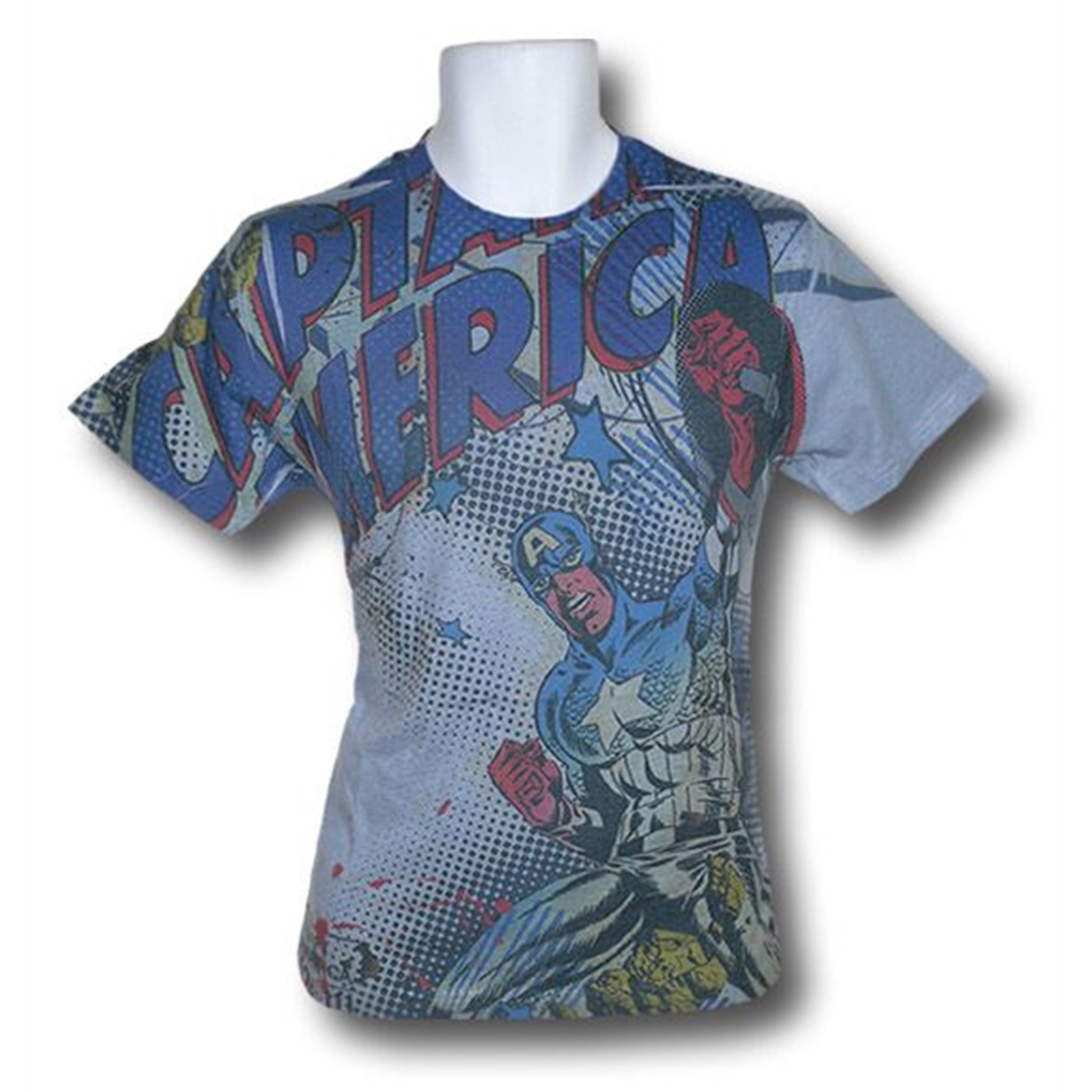 Captain America Blue Sublimated T-Shirt, Blue