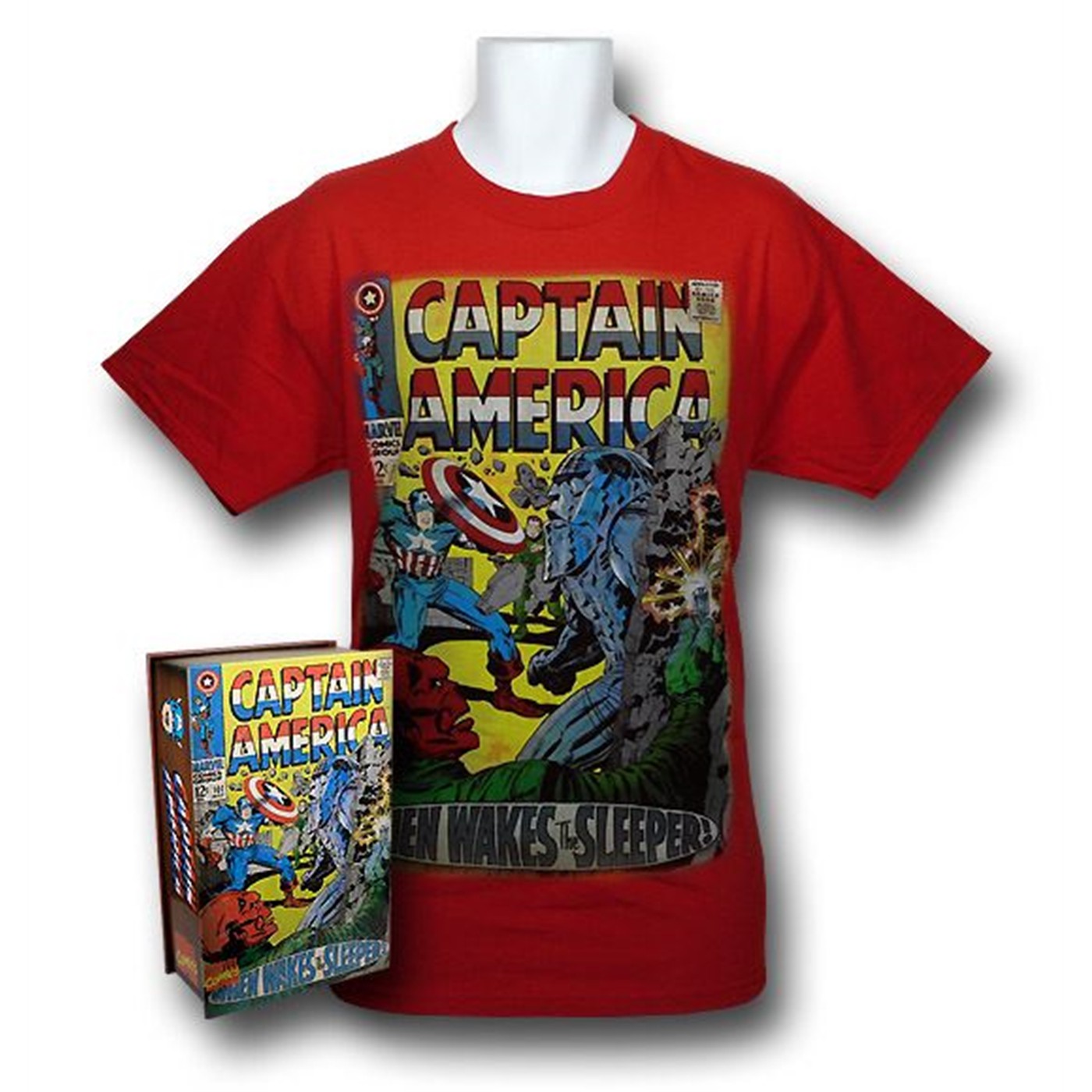 Captain America #101 Cover T-Shirt In A Box, Red