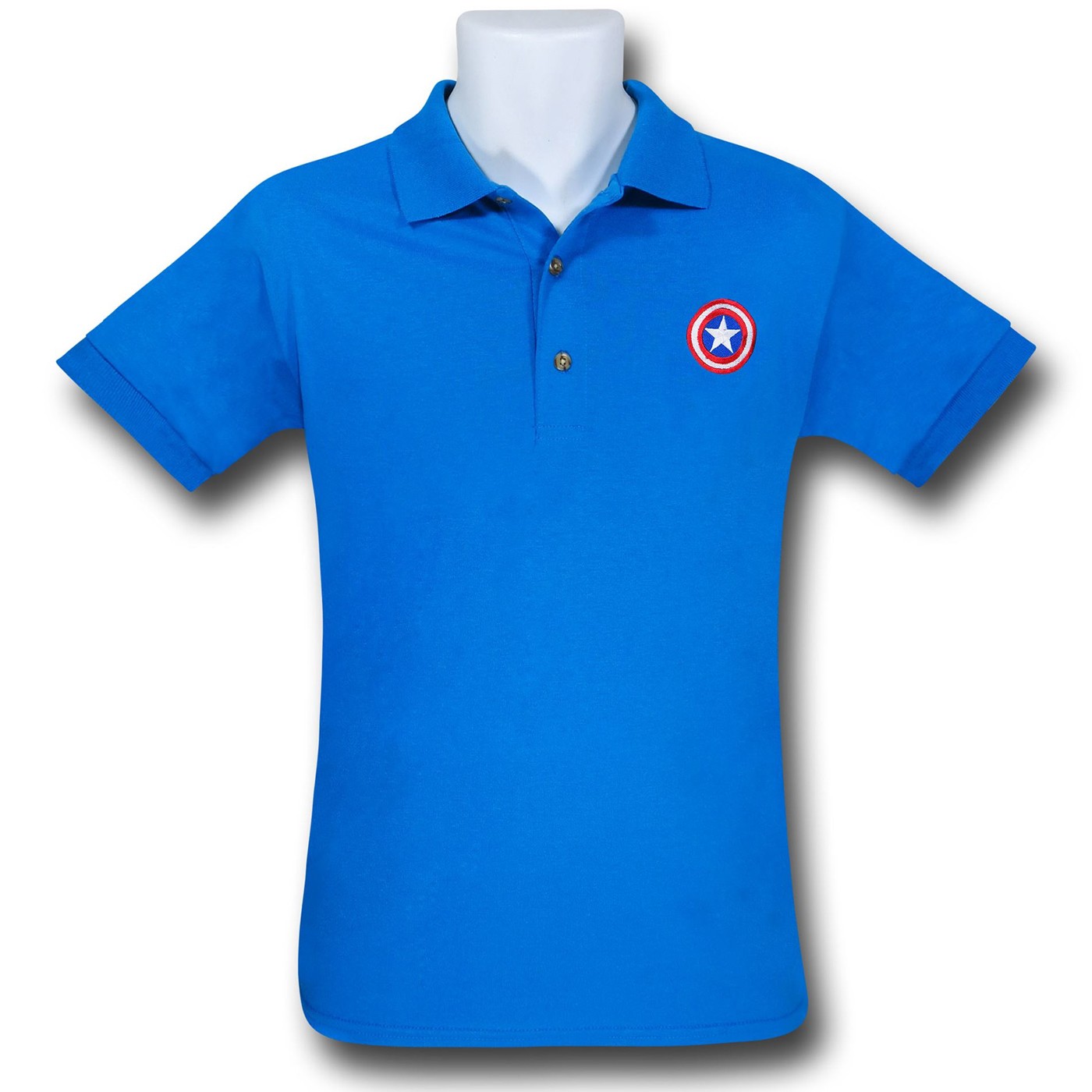 Captain America Bright Blue Polo Shirt, Blue