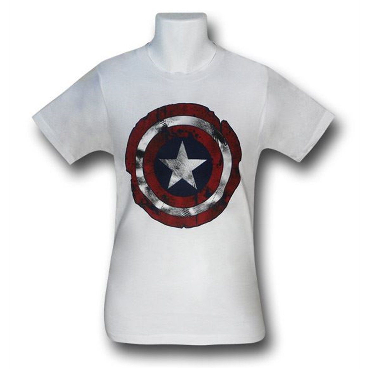 Captain America Battle Shield 30 Single T-Shirt, White