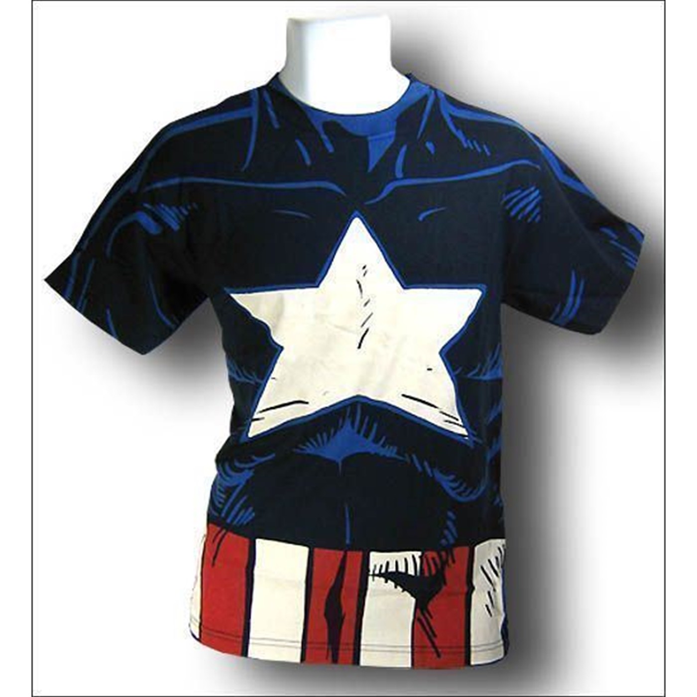 Captain America Costume T-Shirt Stars & Stripes, Blue