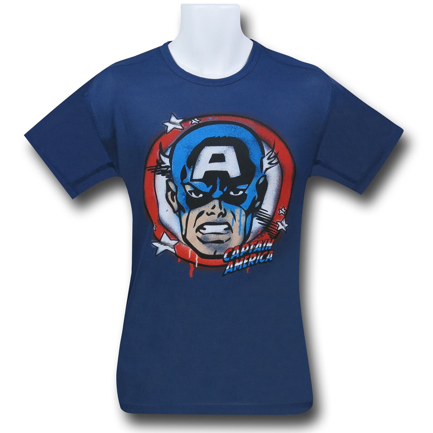 Captain America Circle Polymesh T-Shirt, Blue