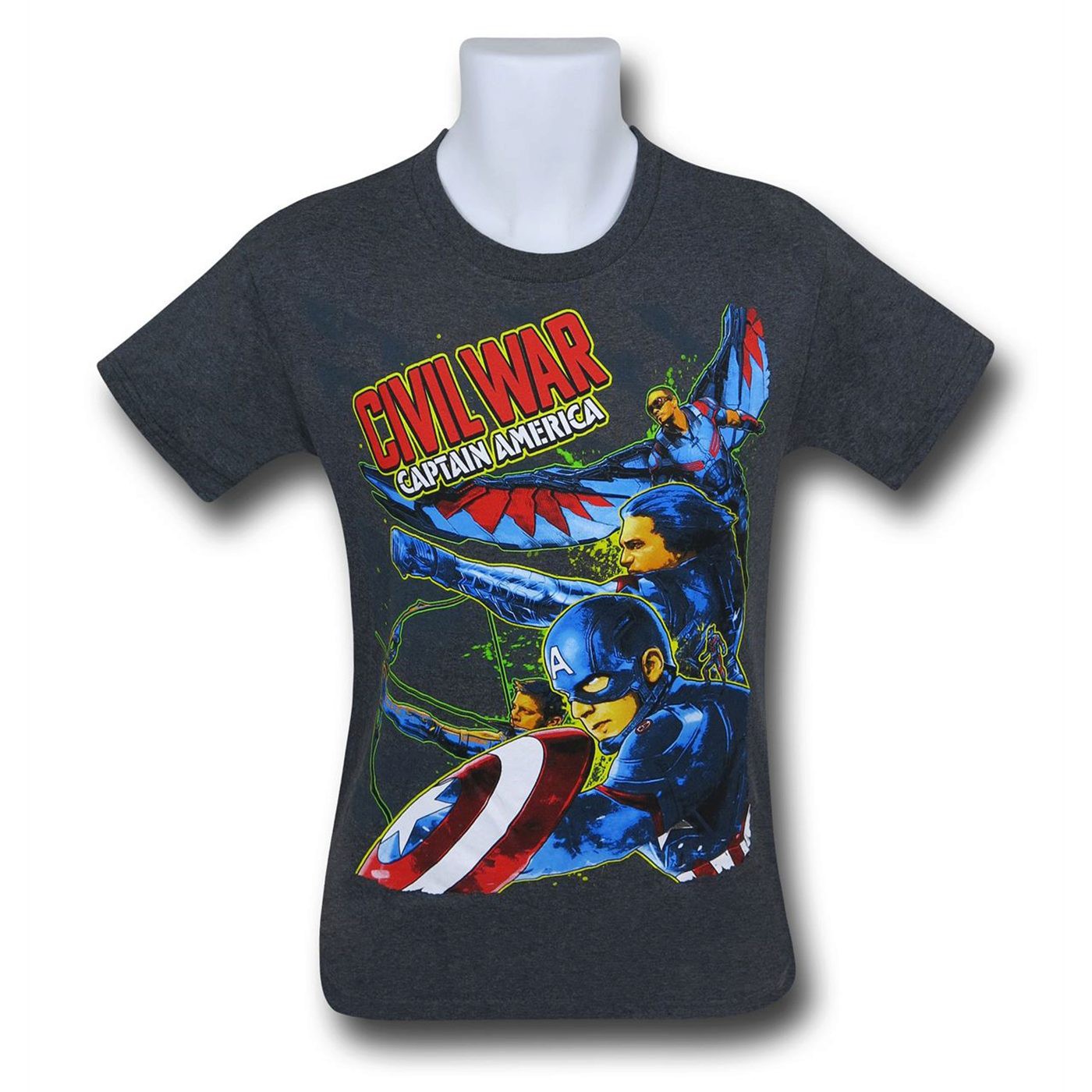 Captain America Civil War Run Kids T-Shirt, Grey
